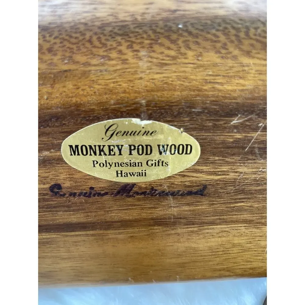 Lot of Vintage Monkey Pod Wood Serving Pieces
